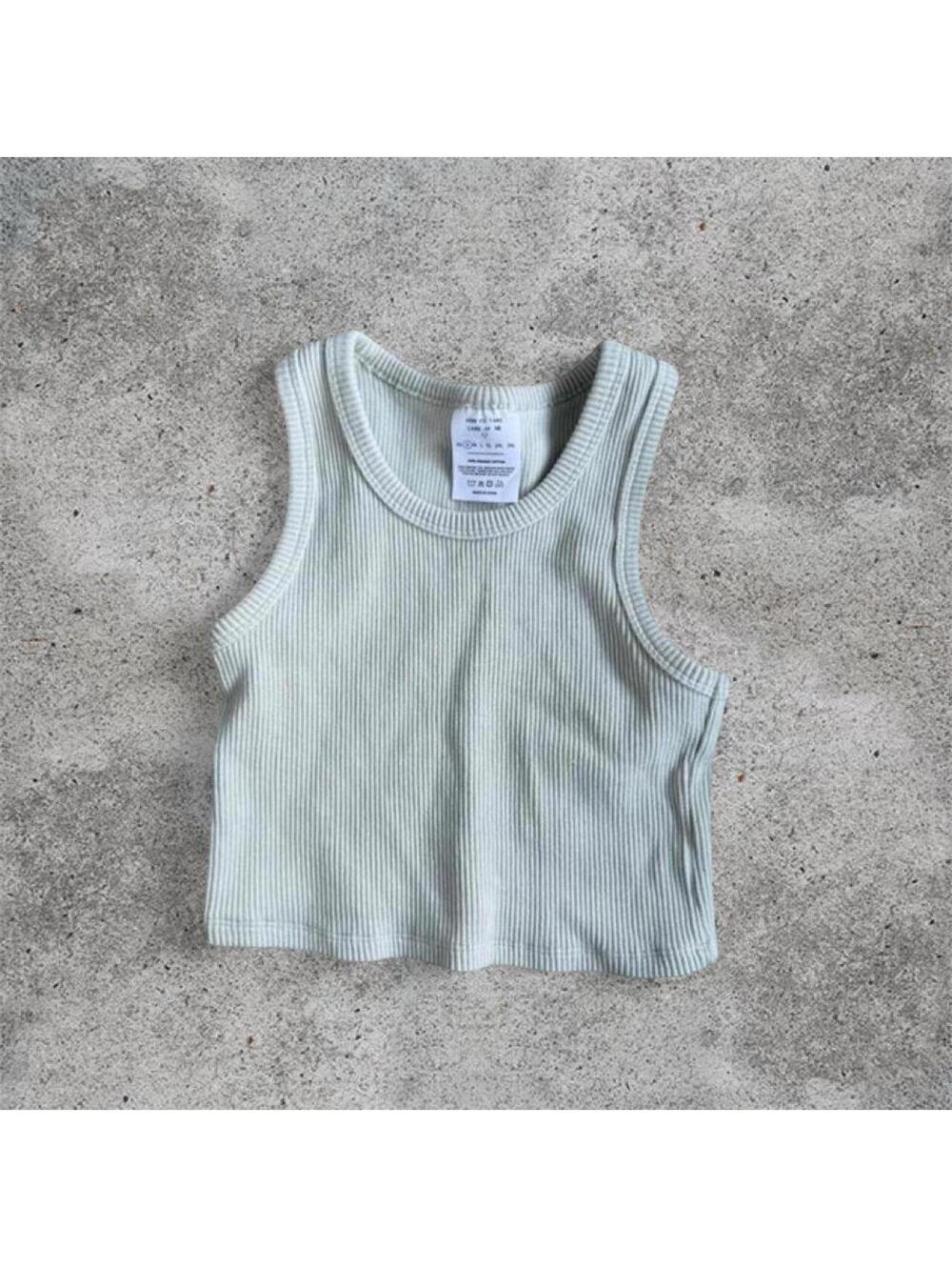 girl crush light green ribbed tank